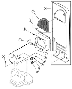 Heater Duct Diagram and Parts List for SDG609WF  Speed Queen Dryer