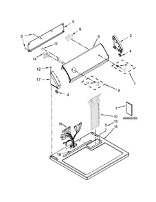 Top And Console Parts Diagram and Parts List for CED126SDW0  Crosley Dryer