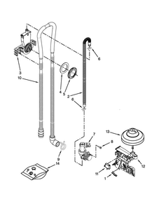 Fill, Drain And Overfill Parts Diagram and Parts List for MDB6769PAW4  Maytag Dishwasher