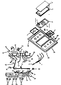 Main Top Diagram and Parts List for RLS666UL P1142768NL Caloric Range