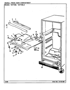 Fresh Food Compartment Diagram and Parts List for NNT156L CC02A Maytag Refrigerator