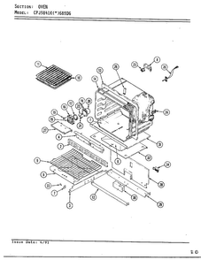 Oven Diagram and Parts List for CPJ9841K(*)689DG  Hardwick Range