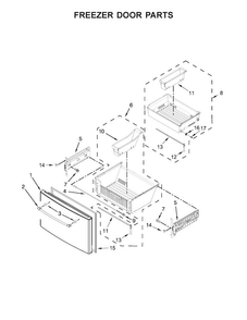 Freezer Door Parts Diagram and Parts List for MFX2876DRE00  Maytag Refrigerator