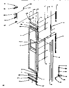 Door/hinge/trim Freezer Diagram and Parts List for SXD520NW-P1181101WW  Amana Refrigerator