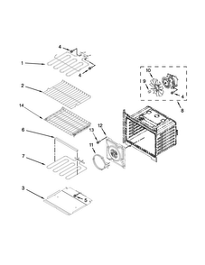 Internal Oven Parts Diagram and Parts List for MEW9630DS02  Maytag Wall Oven