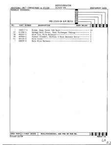 Unit Compartment & System Page 3 Diagram and Parts List for 21524-0A  Admiral Refrigerator