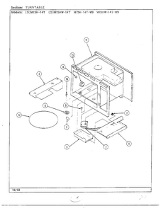 Turntable Diagram and Parts List for 9850  Magic Chef Microwave