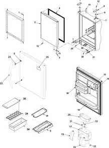 Refrigerator Door Diagram and Parts List for ABL2037FES0  Amana Refrigerator