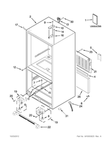 Cabinet Parts Diagram and Parts List for MBL2258XES5  Maytag Refrigerator