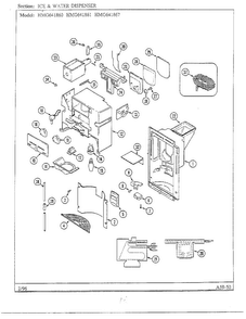 Ice/water Dispenser Diagram and Parts List for HMG641861  Admiral Refrigerator