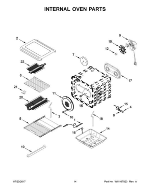 08 - Internal Oven Parts Diagram and Parts List for JLRP436WP01  Jenn-Air Range