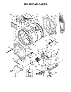Bulkhead Parts Diagram and Parts List for MEDB835DC3  Maytag Dryer