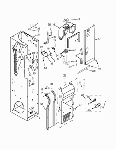 Freezer Liner And Air Flow Parts Diagram and Parts List for JS48SSDUDE00  Jenn-Air Refrigerator