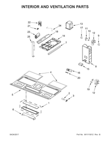 Interior And Ventilation Parts Diagram and Parts List for MMV1174FW0  Maytag Microwave