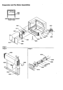 Evaporator And Fan Motor Assemblies Diagram and Parts List for TSI25VE-P1308102WE  Amana Refrigerator