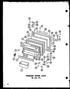 Freezer Door Assy 18 Cu. Ft. Diagram and Parts List for T16J-P60178-1W  Amana Refrigerator