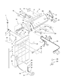 Controls And Rear Panel Parts Diagram and Parts List for 7MMTM0300WQ0  Maytag Washer