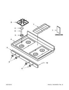 Part Location Diagram of W10165812 Whirlpool GRATE-BRNR