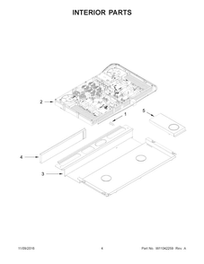 Interior Parts Diagram and Parts List for JIS1450DP1  Jenn-Air Range
