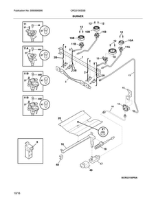 Burner Diagram and Parts List for CRG3150SSB  Crosley Range