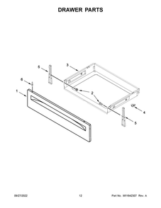 Drawer Parts Diagram and Parts List for MGR6600FB6  Maytag Range