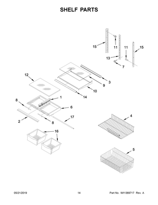 Shelf Parts Diagram and Parts List for ABB1921BRB01  Maytag Refrigerator