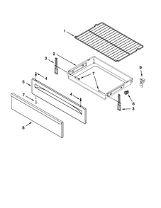 Drawer & Broiler Parts Diagram and Parts List for MGR7661WB4  Maytag Range