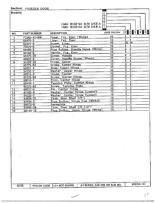 Freezer Door Page 2 Diagram and Parts List for 18103-0A  Admiral Refrigerator
