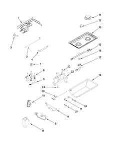Gas Controls Diagram and Parts List for JGD8345ADB21  Jenn-Air Cooktop