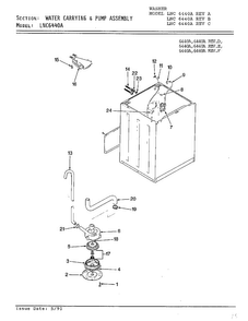 Water Carrying Parts Diagram and Parts List for 6440A REV J Norge Washer