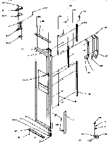 Freezer Door Hinge And Trim Parts Diagram and Parts List for SXD25N-P1162419W  Amana Refrigerator