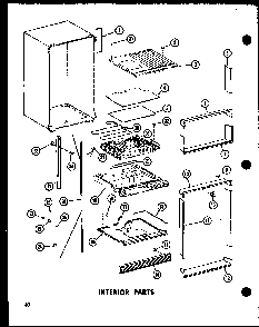 Interior Parts Diagram and Parts List for TC18D-P73500-25W  Amana Refrigerator