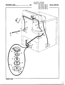 Water Carrying Diagram and Parts List for 6105A REV D Norge Washer