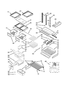 Shelf Parts Diagram and Parts List for JFC2290REM00  Jenn-Air Refrigerator