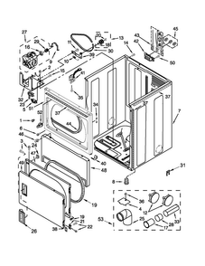 Cabinet Parts Diagram and Parts List for 3LMEDC300YW1  Maytag Dryer