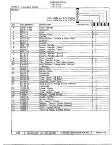 Freezer Door Page 2 Diagram and Parts List for 31824-0A  Admiral Refrigerator