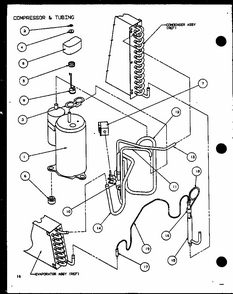 Compressor & Tubing (pth15350edg/p1113204r) (pth12350edg/p1113205r) Diagram and Parts List for 230V,40KW  Amana Air Conditioner