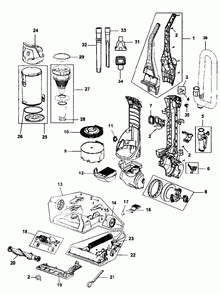 Diagram Diagram and Parts List for UH71214  Hoover Upright Vacuum