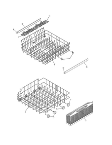 Racks Diagram and Parts List for CDB500NB0A  Crosley Dishwasher