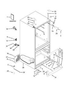Cabinet Parts Diagram and Parts List for MFW2055DRM00  Maytag Refrigerator