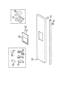 Freezer Outer Door Diagram and Parts List for JCD2289AER  Jenn-Air Refrigerator
