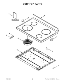 Cooktop Parts Diagram and Parts List for AER6603SFB3  Amana Range