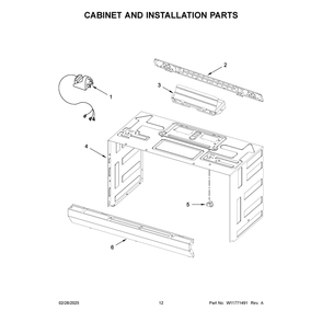 Cabinet And Installation Parts Diagram and Parts List for YMMMS4230PZ01  Maytag Microwave