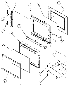 Door Diagram and Parts List for RBG6358P  Amana Microwave