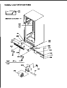 Ladders, Lower Cabinet And Rollers Diagram and Parts List for TRI18TL-1303202WL  Amana Refrigerator