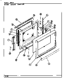 Door Diagram and Parts List for CR4614T  Crosley Microwave