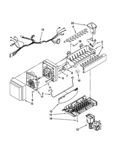 Icemaker Parts Diagram and Parts List for MFI2670XEB0  Maytag Refrigerator