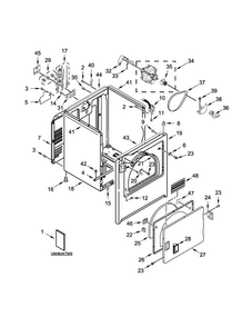 Cabinet Parts Diagram and Parts List for MEDC400BW0  Maytag Dryer