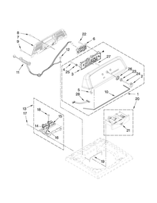 Console And Dispenser Parts Diagram and Parts List for MVWX500XL0  Maytag Washer