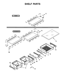 Shelf Parts Diagram and Parts List for MRT519SFFH00  Maytag Refrigerator